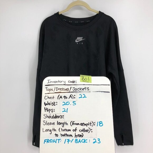 Nike air black midlayer DriFit crew long sleeve  running top size M - Picture 11 of 16